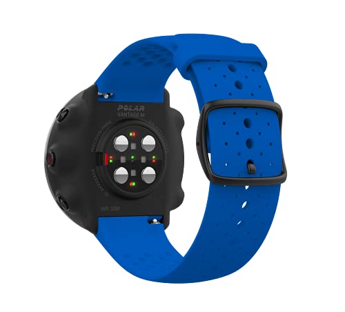 Polar Vantage M -Reloj con GPS y Frecuencia Cardíaca - Multideporte y programas de running - Resistente al agua, ligero - Azul Talla M/L
