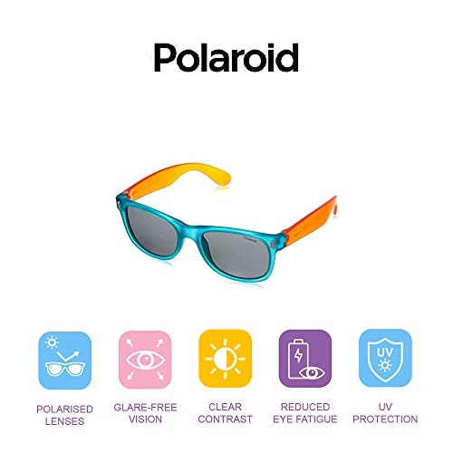 Polaroid P0115 Y2 89T Gafas de Sol, Azul (Bluette Orange/Grey Polarized), 46 Unisex niños