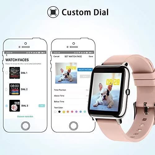 Popglory Smart Watch, Reloj Inteligente con Oxígeno Sanguíneo Presión Arterial Frecuencia Cardíaca, Pulsera Actividad Impermeable IP67 para Hombre Mujer para iOS Android