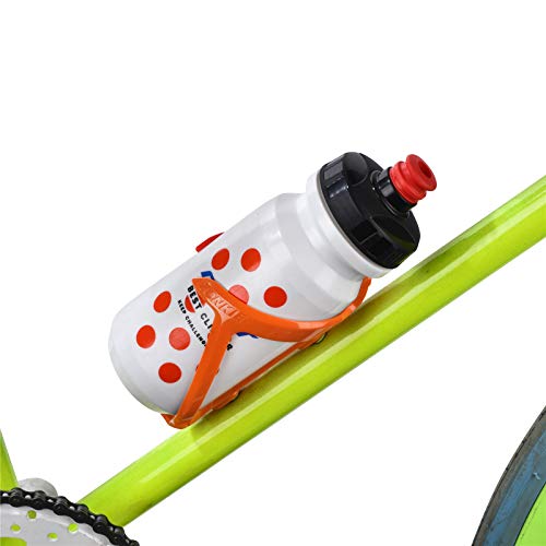 Portabidón de Bicicleta, Jaulas de Botellas de Bicicleta, Soporte de plástico para Botellas de Bicicleta, Carreteras, Bicicletas de montaña (Naranja)