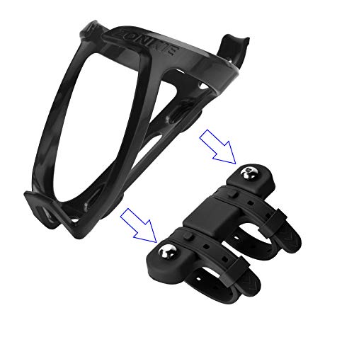 Portabidón de Bicicleta, Portabotellas de plástico para Bicicleta con Base de Montaje en el Techo. (Negro)