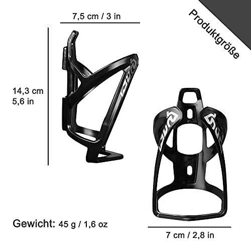 Portabidón para Bicicleta, Portabidón con Tornillos de Fijación y Llave, Negro