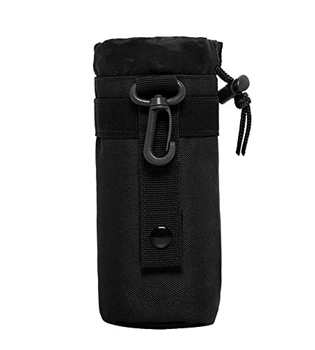 Portabotellas de agua, militar de Sunvp, bolsa resistente al agua, bolsa térmica para acampada, para la práctica de senderismo, jogging (550 ml), negro, 7.5*17*7.5cm