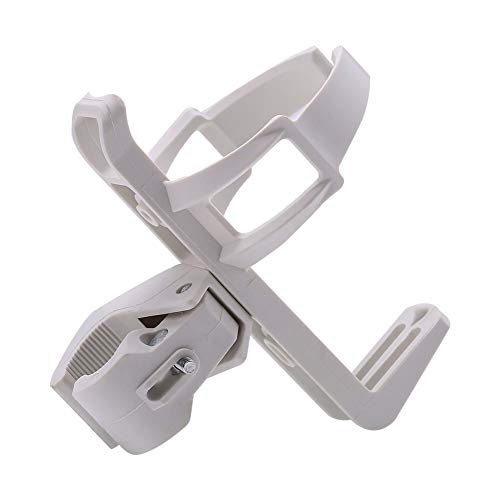 Portabotellas para bicicleta, PVC, cierre rápido, antideslizante, rotación de 360 grados, para cochecito o moto, color blanco