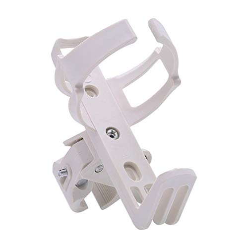 Portabotellas para bicicleta, PVC, cierre rápido, antideslizante, rotación de 360 grados, para cochecito o moto, color blanco