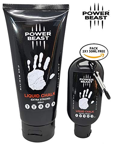 POWER BEAST MAGNESIO LÍQUIDO | Liquid Chalk | Tiza Líquida | No Más Sudor, Agarre Extremo para Calistenia, Levantamiento De Pesas, Escalada, Baile en Barra Americana, Musculación.