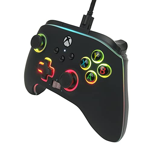 PowerA - Mando con Cable Mejorado para Xbox Series X y S y Xbox One, Licencia Oficial, diseño Spectra Infinity