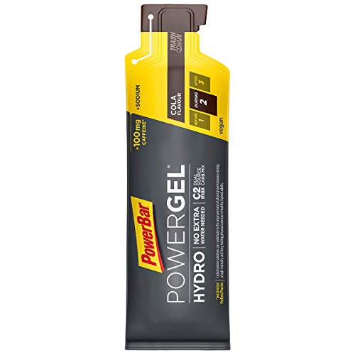 PowerBar PowerGel Hydro Cola 24x67ml - Gel Energético de Alto Carbono + C2MAX + Sodio + 100mg Cafeína