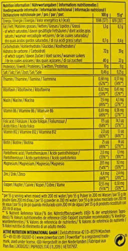 PowerBar Recovery Active Chocolate 1210g - Bebida de Suero de Leche de Regeneración con Carbohidratos + Magnesio y Zinc