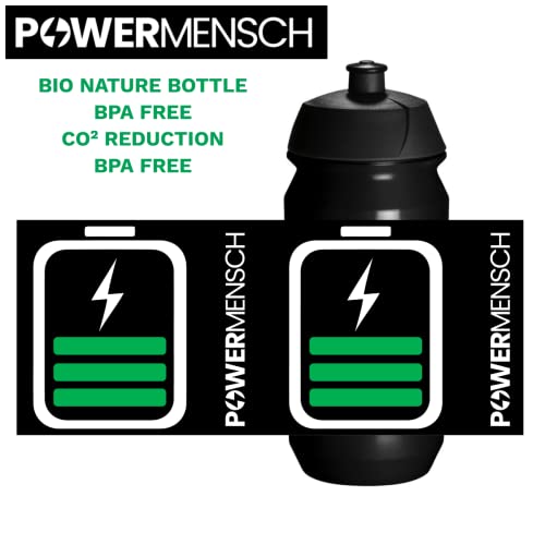 Powerman 500ml Bio Botella de Bicicleta TacX Shiva Botella de Bicicleta Botella de Agua sin Plástico - SIN BPA - Triatlón Deportivo