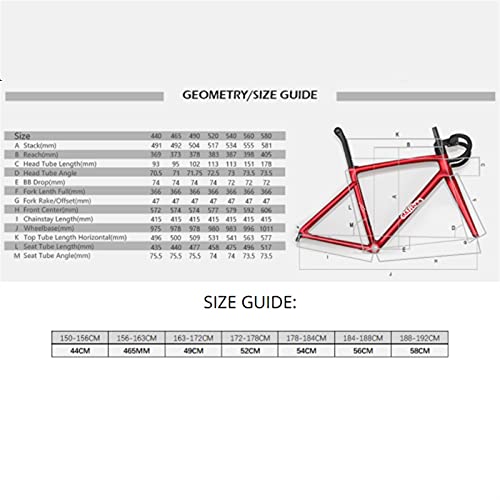 PPLAS 2021 enrutamiento Interno Completo Escalada de Carreteras de Carbono Marco de Bicicleta Manillar + Tallo Resto II Máquina de Tanques Bicycle 875g Ultralight (Color : W, Size : 58CM)