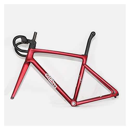 PPLAS 2021 enrutamiento Interno Completo Escalada de Carreteras de Carbono Marco de Bicicleta Manillar + Tallo Resto II Máquina de Tanques Bicycle 875g Ultralight (Color : W, Size : 58CM)