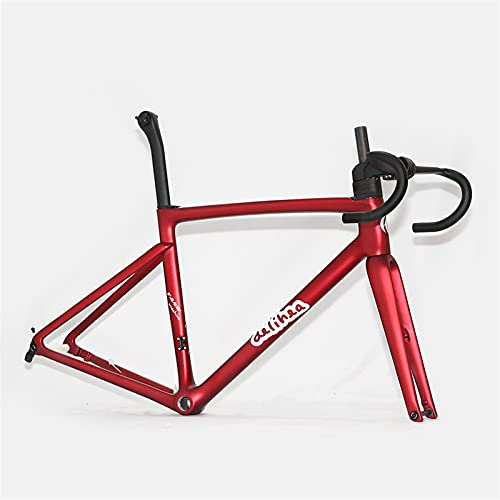 PPLAS 2021 enrutamiento Interno Completo Escalada de Carreteras de Carbono Marco de Bicicleta Manillar + Tallo Resto II Máquina de Tanques Bicycle 875g Ultralight (Color : W, Size : 58CM)