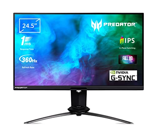 Predator X25 (Predator X25) - Monitor IPS (62,23 cm/24,5", Mate, (DP, FHD 1920 x 1080, 1 ms GTG, 360 Hz, 400 nits, pivote, Altura Regulable, NVIDIA G-Sync)