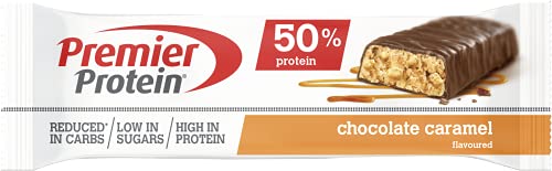 Premier Protein Protein Bar Chocolate Caramel 24x40g - Barras de Proteína con Bajo Contenido de Azúcar