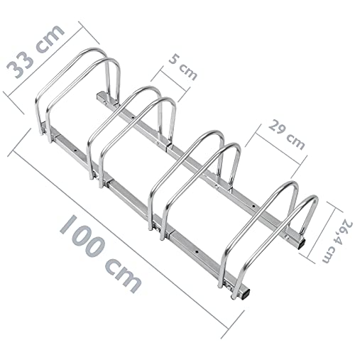 PrimeMatik - Soporte para aparcar Bicicletas en Suelo o Pared Aparcamiento para 4 bicis