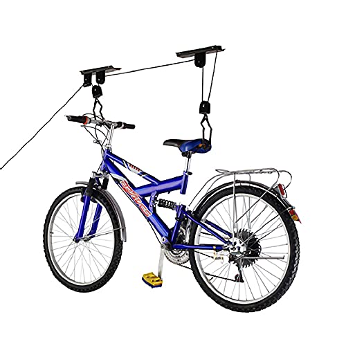 PrimeMatik - Soporte para colgar bicicletas del techo mediante poleas y cuerdas