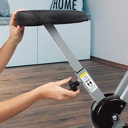 PRIXTON Bike Fit BF100 - Bicicleta Estatica Plegable con 8 Niveles de Resistencia, Ajuste de Asiento, Soporte para Tablet/móvil Integrado, Pantalla LED con Velocidad, Tiempo, Distancia, calorías