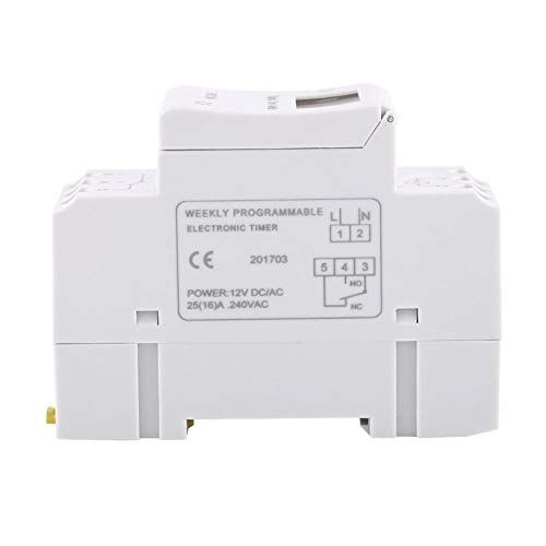 Programador Eléctrico, Temporizador Carril DIN, 7 Días Interruptor de Temporizador Programable con 16 Configuraciones de Encendido / Apagado, Pantalla LCD( AC220V)