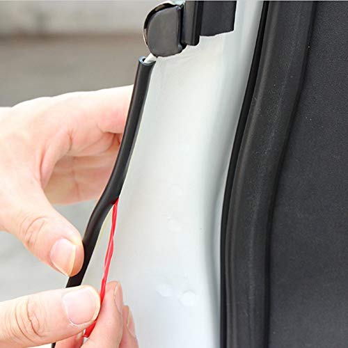Protector de borde de automóvil Tira de 5M protector de sello de goma de borde de automóvil puerta de protección de automóvil en forma de U, apto para SUV Sedan MPV y la mayoría de los modelos (negro)