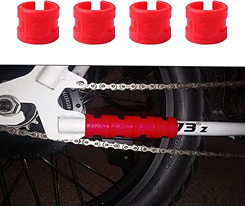 Protector de Cadena de Bicicleta, Protector de Cadena de Bicicleta, Protector de Cadena de Bicicleta, Protector de Cadena de Marco de Bicicleta MTB 4 Piezas (Red)