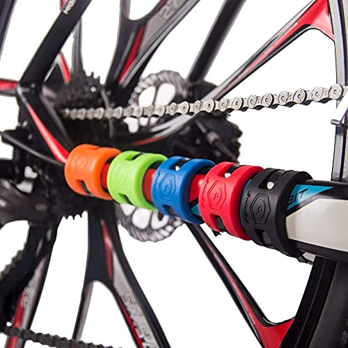 Protector de Cadena de Bicicleta, Protector de Cadena de Bicicleta, Protector de Cadena de Bicicleta, Protector de Cadena de Marco de Bicicleta MTB 4 Piezas (Red)