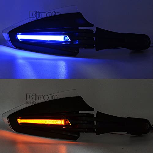 Protectores para manos BJ Global. Par universal para motocicleta. Protectores para manos con luz LED. Protectores para motocicleta para ATV Dirtbike Crossbike MX 28 mm, manillar 22 mm