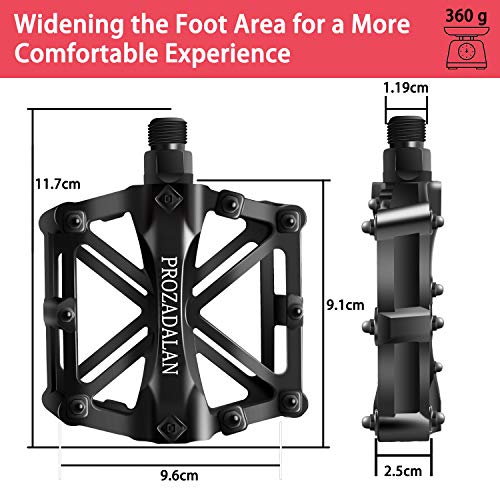 PROZADALAN Pedales Bicicleta, Pedals Impermeable 9/16 Pulgadas con Sellado Antideslizante Durable, para Bicicleta de Montaña BMX Universal Bike Bike Trekking Bike