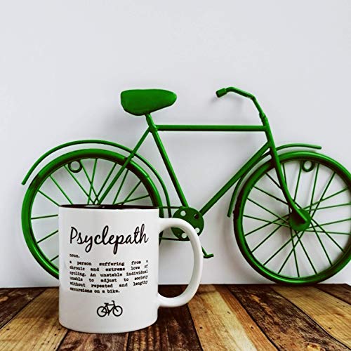 Psyclepath – Divertida definición de ciclismo – Divertida taza de ciclismo, regalo para ciclista, regalos de ciclismo, tazas de ciclismo