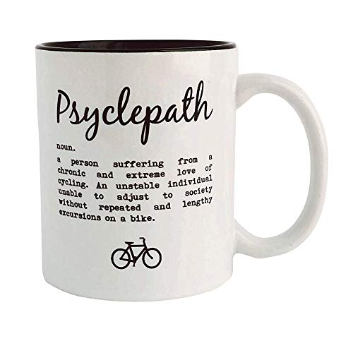 Psyclepath – Divertida definición de ciclismo – Divertida taza de ciclismo, regalo para ciclista, regalos de ciclismo, tazas de ciclismo