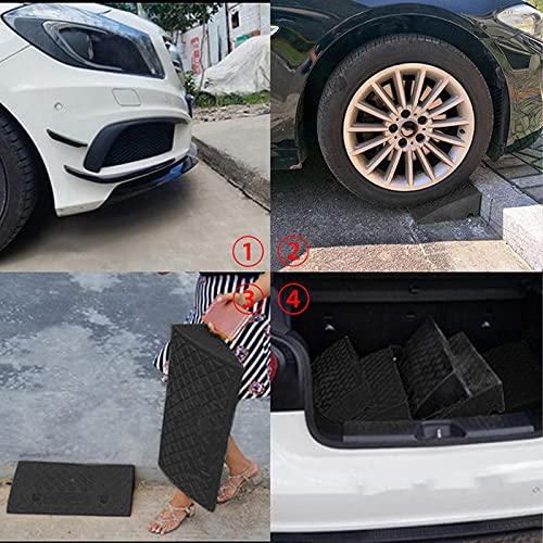 Pteng Rampa de Umbral, Rampas de PláStico Ligeras para Coche, Rampas para Coches Goma, 1x Rampas PortáTiles, Rampas de Acceso, Ayuda de Accesibilidad, Rampas de Acera para Coche Negro