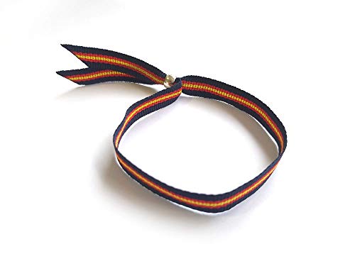 Pulsera Cinta Textil Bandera España Española Cierre Ajustable 1,2 x 30 cm Color Azul Marino