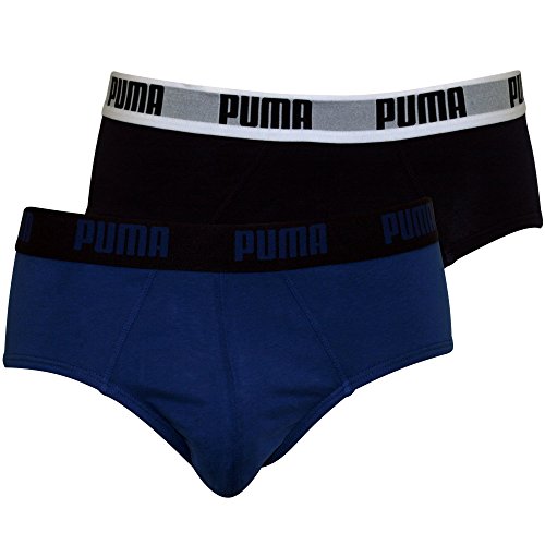 Puma Basic Brief 2P - Calzoncillos para hombre, color azul, talla L