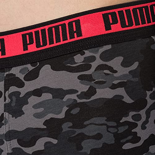 PUMA Men's Camo Boxer (2 Pack) Ropa Interior, Color Negro Y Gris, M para Hombre
