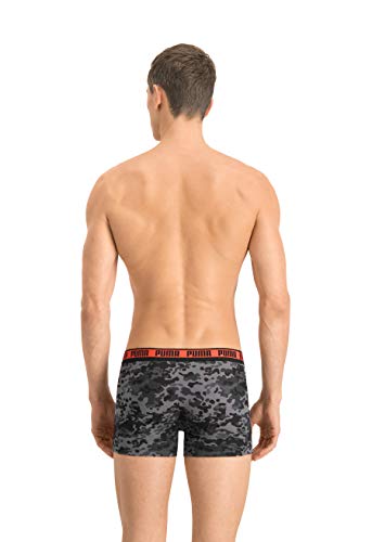 PUMA Men's Camo Boxer (2 Pack) Ropa Interior, Color Negro Y Gris, M para Hombre