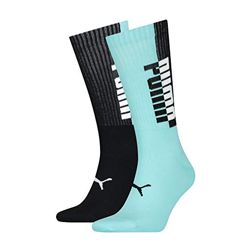 PUMA Men's Seasonal Socks (2 Pack) Calcetines, Blue/Black, 39/42 para Hombre