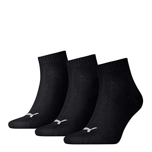 Puma Quarter Plain, Calcetín Unisex Adulto, Negro (Black), 35-38, (Pack de 3)