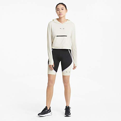 PUMA Train First Mile Biker Short Pantalones Cortos, Mujer, Black-Eggnog, L