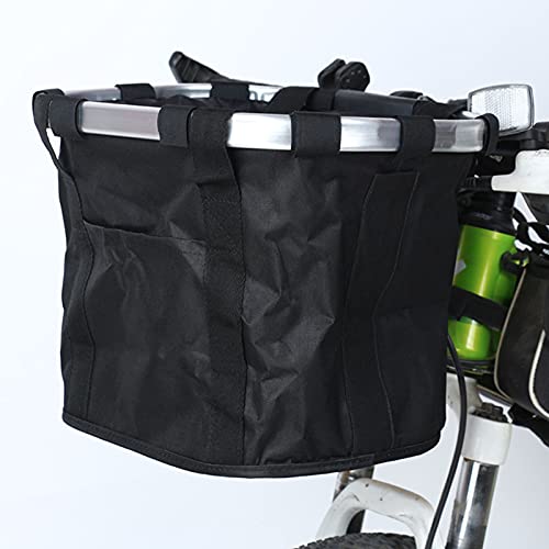 Putybudy - Cesta de bicicleta de fácil instalación, diseño separado, marco de aluminio delantero extraíble, cesta de manillar de bicicleta, cestas plegables, equitación a casa