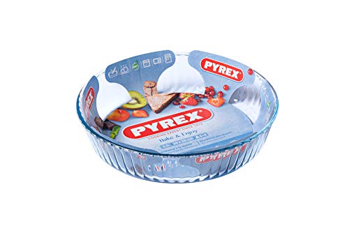 Pyrex Bake & Enjoy Plato de flan cocido de vidrio de alta resistencia 26 cm.