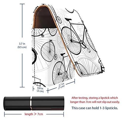 qfkj Mini Cuero Bolsa organizadora de lápiz Labial,impresión de la Bicicleta de la Bici