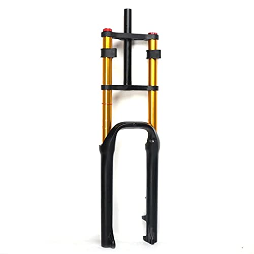 QHY Horquilla De Suspensión para Ciclismo 26 X 4.0 Horquilla Fat Bike Bicicletas MTB De Aleación Neumática Horquilla 1-1/8 Steerer Mountain Bike (Color : Gold)