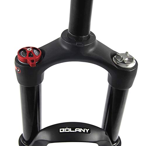 QHY MTB Horquilla Suspensión Neumática For Bicicleta 26 27.5 29 In Freno Disco Horquilla Recto 1-1/8" Válvula Aire Doble Recorrido 100mm HL QR 9mm 1650g (Color : Black, Size : 29in)