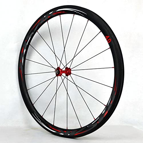 QHY Ruedas 700C Carbono Juego de Ruedas de Bicicleta de Carretera 40/50/55mm Carretera Ruedas Clincher C/V-Freno QR Llanta de Carbono de Doble Pared 7-8-9-10-11 Velocidad 9x100/9x135mm sólo 1660g