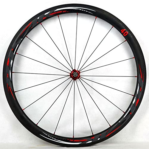 QHY Ruedas 700C Carbono Juego de Ruedas de Bicicleta de Carretera 40/50/55mm Carretera Ruedas Clincher C/V-Freno QR Llanta de Carbono de Doble Pared 7-8-9-10-11 Velocidad 9x100/9x135mm sólo 1660g