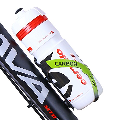 QIKU Portabidones de Carbono para Bicicleta 3k (Verde Mate)