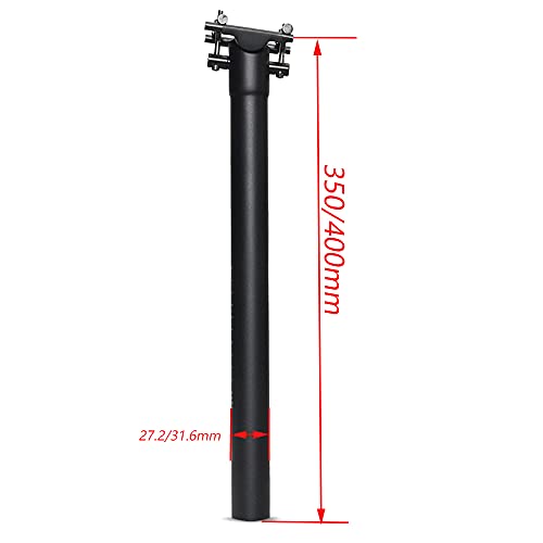 QIKU Tija de sillín Carbon para Bicicleta 、Negro 3K/UD Mate Diámetro 27.2 * 31.6 (27.2 * 350mm, UDmttt)