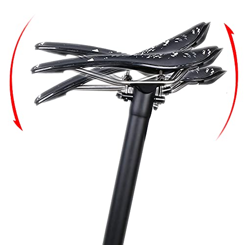 QIKU Tija de sillín Carbon para Bicicleta 、Negro 3K/UD Mate Diámetro 27.2 * 31.6 (27.2 * 350mm, UDmttt)