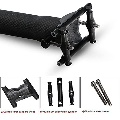QIKU Tija de sillín Carbon para Bicicleta 、Negro 3K/UD Mate Diámetro 27.2 * 31.6 (31.6 * 350mm, 3KMatt)