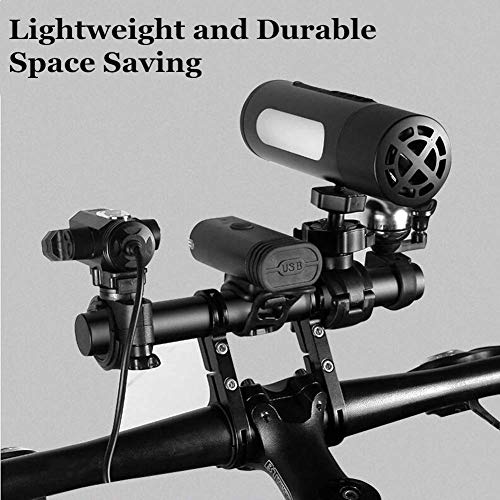 QIMEI-SHOP Extensor de Manillar de Bicicleta Doble Soporte Manillar Bici Extensión de Aleación de Aluminio para GPS Teléfono Velocímetro 20CM